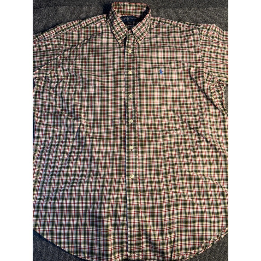 Ralph Lauren Blake Shirt Men Large Multicolor Plaid Collar Button Down Pony Logo